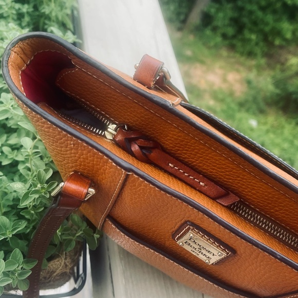 Dooney And Bourke Lexington Shopper Pebbled Leather Shoulder Tote Bag Camel Tan - Picture 12 of 16